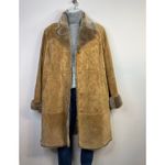 Bernardo Long Length Suede Leather faux Shearling Warm Winter Coat womens XL Photo 1
