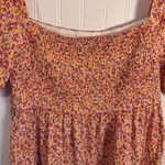 MINKPINK  Floral High Low Puff Sleeve Square Neck Dress 100% Cotton Size Medium Photo 5