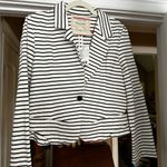 Anthropology short stripe blazer White Size L Photo 1