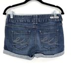 EXPRESS Women’s Mid Rise Dark Wash Cuffed Denim Shorts Size 0 Photo 1
