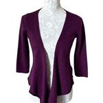 Claudia Nichole Cashmere Sweater Purple Cardigan Open Front Small Photo 0