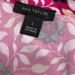 Ann Taylor  Black and Pink Graphic Long Sleeve Blouse Photo 4