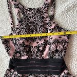 City Studios Juniors Illusion Flocked Fit and Flare Dress Size 3 Pink and Black Photo 3