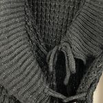 Say What? Vintage Y2K 2000 Black Crochet Knit Asymmetrical Hem Cardigan Sweater Photo 8