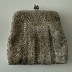 Vintage 50’s Kiss Lock Silver Beaded Clutch Handbag Made in Korea Photo 2