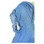 Guess  Chambray Smocked Denim Mini Bodycon Dress Puff Sleeves Size Small Y2K Photo 3