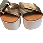 SARTO by Franco Sarto Dyanna Platform Slide Sandal in Gold Leather, Sz 9 White Photo 7