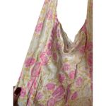 Free People Cream Pink Floral Lightweight Medium Tote Bag Photo 4