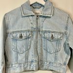 Abercrombie & Fitch  Women’s Cropped Denim Jacket Light Blue Size Small NWT Zip Photo 1