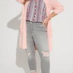 Torrid  Crop Boyfriend Straight Super Soft Mid-Rise Jean size 18 grey stretchy Photo 0