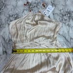 ZARA  Ivory Satin Effect Beaded strapless dress Size small classic side slit NWT Photo 7