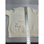 Cyrus Womans Pullover Sweater XL Ivory Crew Neck Long Sleeve Cable Knit Photo 5