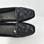 Enzo Angiolini Enzo‎ Angiolini Floral & Velvet Smoking Loafer Black Size 7.5 Photo 3