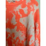 Anthropologie Maronie Neon Pink Tie Dye Waffle Knit Crop Top Size M Long Sleeve Photo 1