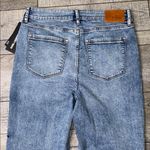 Karl Lagerfeld  High Rise Above Ankle Straight Leg Jeans with Black Side Script Photo 9