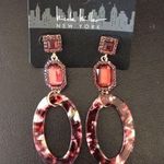 Nicole Miller  Red Garnet 3 tier earrings 3" Photo 0