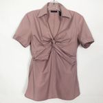 New York & Company Womens Top 4 Twisted Front Business Career Office Siren Chic Pink Photo 0
