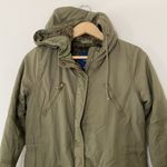 American Eagle  Parka With Hood Military Green Faux Fur Quilted Lined Size XS Photo 1