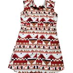 Viva Vena! Dress Women XS Geometric Halter Short Sleeve Open Back Collared EUC Photo 4