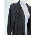 August Silk Black Ribbed Knit Cardigan Sweater Women's Size M Long Sleeve Photo 1