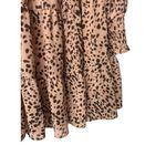 Mittoshop Leopard Print Mini Dress M Tiered Long Sleeve Flowy Boho Soft Edgy Photo 11