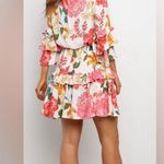Petal and Pup  Floral Mini Dress - Pink, Green, Yellow Photo 2