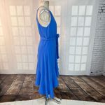 Cynthia Steffe CeCe Blue Sleeveless Cascasding Ruffle Halter Asymmetrical Dress Size 8 Photo 4