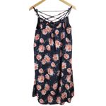Navy & Pink Floral Slip Tank Dress Size M Blue Size M Photo 1