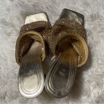 ZARA  rhinestone high heel sandals gold size 37 Photo 5