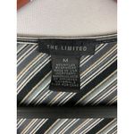 The Limited  Womens Striped Sleeveless Top M Nylon/Spandex Blend Black/Grey Photo 3