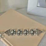 NWT Gray Silver Rhinestone Toggle Bracelet “Mariska” Chic Glam Tennis Prep Photo 5