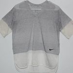 Nike Womens  Breathe Mesh T-Shirt 876157 Gray White Short Sleeve Tee Shirt Size S Photo 0