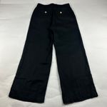 Soft Surroundings  Black Linen Wide Leg Pull On Pant M Photo 5