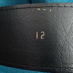 VTG 80s Wrap Midi Dress Belted Long Sleeve V Neck Shoulder Pads Teal Women’s 12 Blue Photo 15