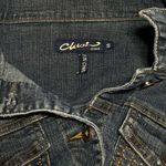 CLASH Women's Embellished Front Pockets Denim Jean Jacket Size S Blue Photo 4