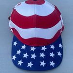 Vintage 90s American Flag USA Red White Blue Stars Striped Snapback Hat Photo 3
