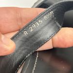 Brighton Black Leather Cork Wedge Sandals Silver Buckle Heels Size 8.5M Brazil Photo 2