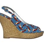 Audrey Brooke NAOMI Slingback Wedges in Blue Size 8 Photo 0