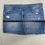 Old Navy  Denim Skirt‎ Women 20 Distressed Raw Hem Medium Wash Boho Coquette Photo 3
