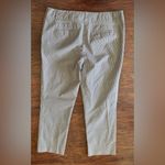 Norma Kamali Norma Kamala Seersucker Pin Stripe Pants Taupe Cropped Cotton Blend Size 10 Photo 1