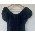 Doen Enya Pleated Organic Cotton Maxi Dress M Two Tone Ruched Romantic Feminine Black Size M Photo 8