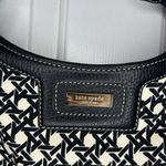 Kate Spade  New York Black White Shoulder Bag Purse Pattern Green Lining Top Zip Photo 2