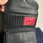 Dooney & Bourke Luca Continental Black Italian Pebbled Leather Red Lined Wallet Photo 2