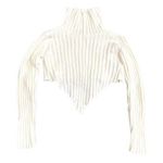 SheIn Women's Turtleneck Asymmetrical Long Sleeve Sweater in White, Size L Photo 0