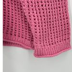 Madewell NWT Pink Crochet V Neck Long Sleeve Sweater Open Knit Top XXL Photo 4