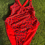 Brave Soul NWT  London Red and Black Leopard Print One Piece Swimsuit Photo 0
