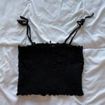 H&M  Divided Womens Size Small Scrunched Casual Black Tank Crop Top Summer Beach Photo 0