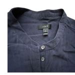 J Crew Women Navy Drapery Oxford Jumpsuit Long Sleeve Elastic Waist SZ 2 Blue Photo 4