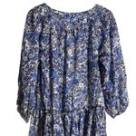 Cara Cara Kavita Blue Floral Print Tassel Shift Mini Dress Size Small Photo 7