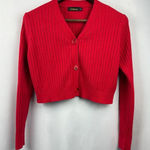 Women’s Satuun Medium Bright Red Cropped Cardigan Photo 0